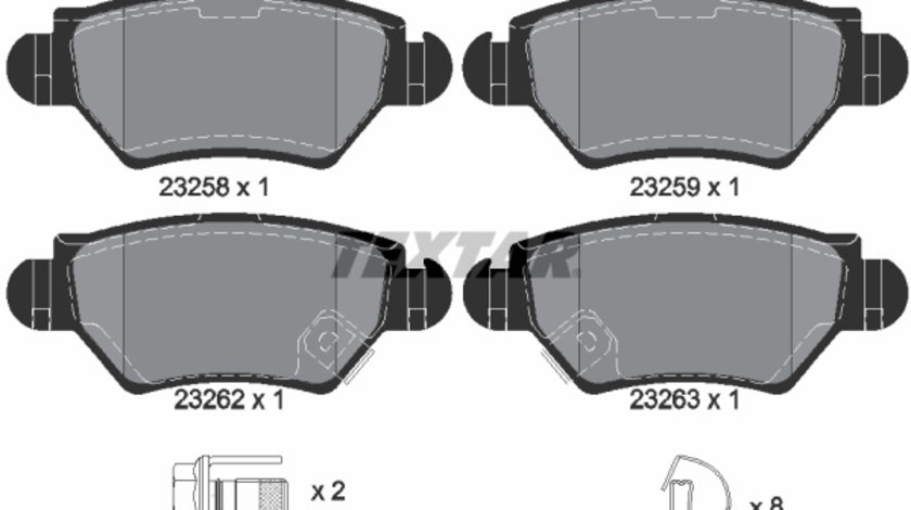 Set placute frana,frana disc puntea spate (2325803 TEXTAR) CHEVROLET,HOLDEN,OPEL,SUBARU,VAUXHALL