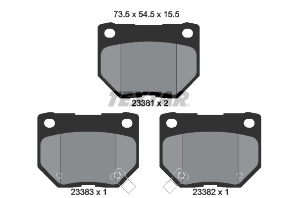 Set placute frana,frana disc puntea spate (2338101 TEXTAR) NISSAN,SUBARU