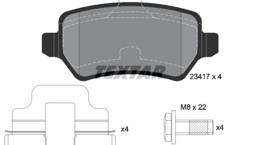 Set placute frana,frana disc puntea spate (2341781 TEXTAR) CHEVROLET,HOLDEN,HSV,OPEL,VAUXHALL