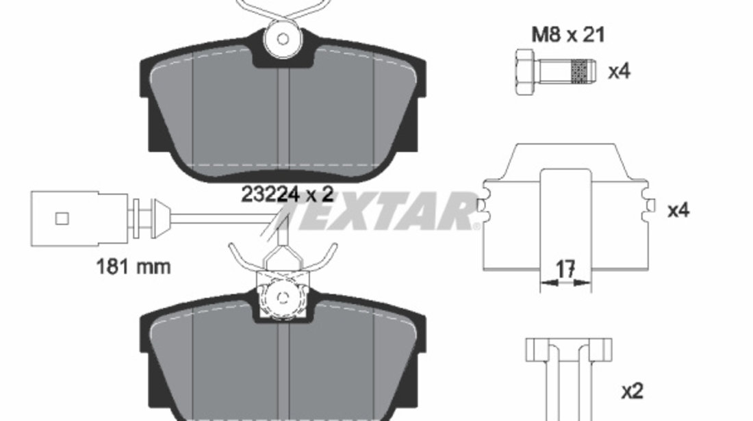 Set placute frana,frana disc puntea spate (2344605 TEXTAR) FORD,SEAT,VW