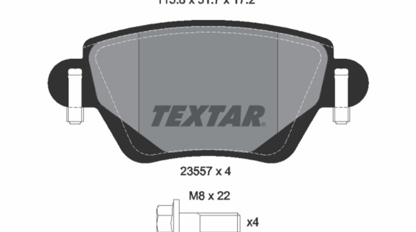 Set placute frana,frana disc puntea spate (2355701 TEXTAR) CHANA,FORD,FORD (CHANGAN),FORD AUSTRALIA,JAGUAR