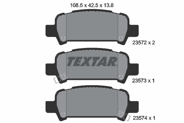 Set placute frana,frana disc puntea spate (2357202 TEXTAR) SAAB,SUBARU
