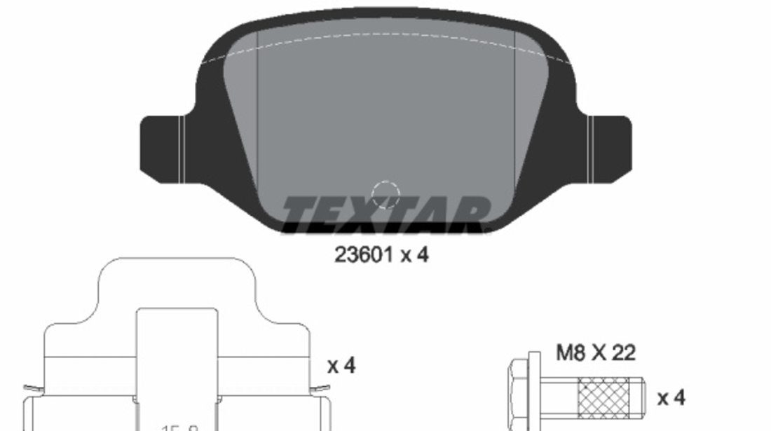 Set placute frana,frana disc puntea spate (2360102 TEXTAR) ABARTH,Citroen,FIAT,GREAT WALL,LADA,LANCIA