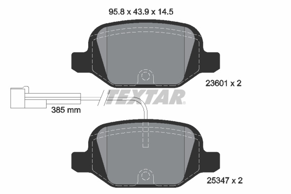 Set placute frana,frana disc puntea spate (2360104 TEXTAR) FIAT