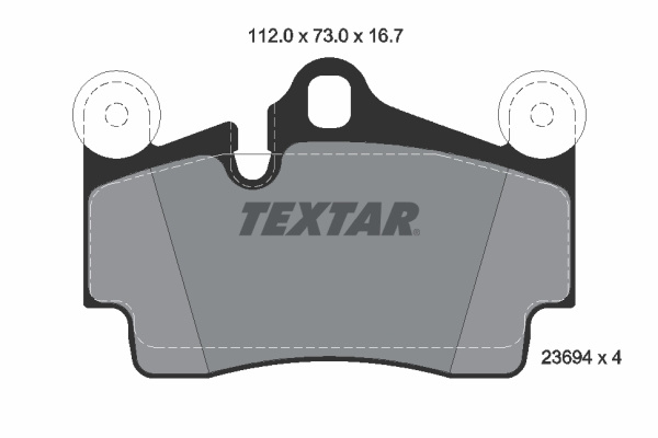 Set placute frana,frana disc puntea spate (2369402 TEXTAR) AUDI,PORSCHE,VW