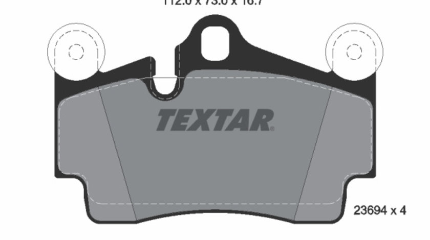 Set placute frana,frana disc puntea spate (2369402 TEXTAR) AUDI,PORSCHE,VW