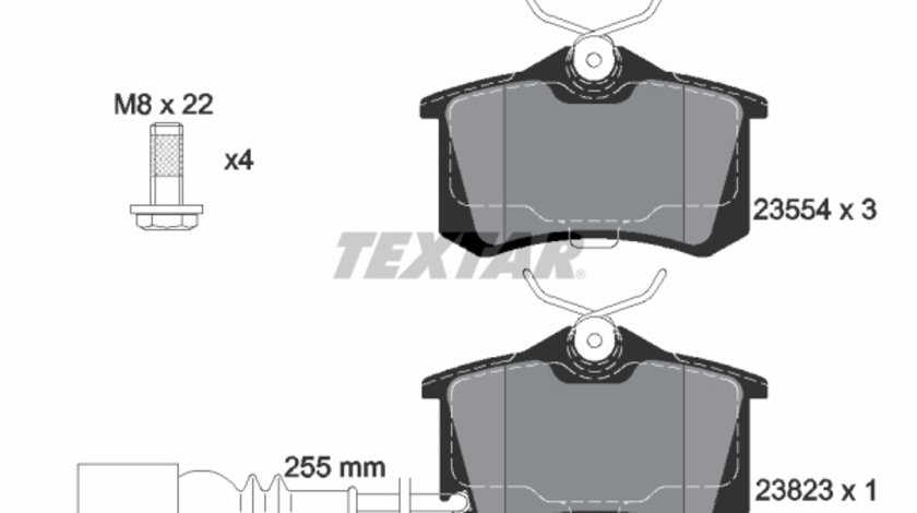 Set placute frana,frana disc puntea spate (2382301 TEXTAR) SEAT,VW