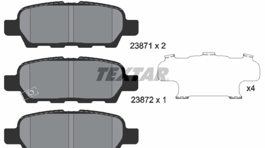 Set placute frana,frana disc puntea spate (2387101 TEXTAR) FENGSHEN,INFINITI,INFINITI (DFAC),NISSAN,NISSAN (DFAC),RENAULT,SAMSUNG,SUZUKI