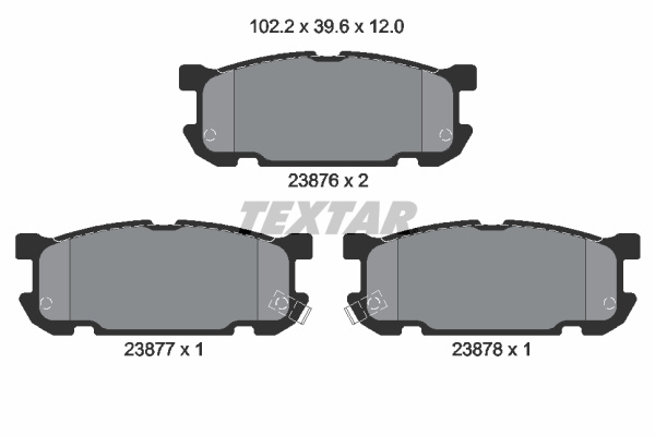 Set placute frana,frana disc puntea spate (2387601 TEXTAR) MAZDA