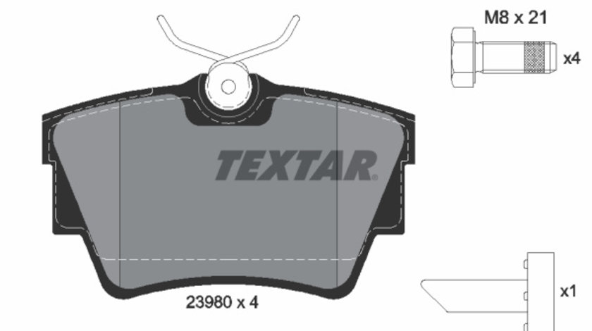 Set placute frana,frana disc puntea spate (2398001 TEXTAR) FIAT,MITSUBISHI,NISSAN,OPEL,RENAULT,VAUXHALL