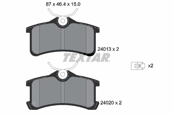 Set placute frana,frana disc puntea spate (2401301 TEXTAR) TOYOTA