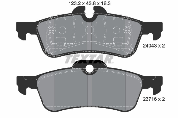 Set placute frana,frana disc puntea spate (2404301 TEXTAR) MINI