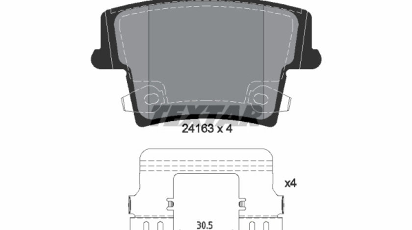 Set placute frana,frana disc puntea spate (2416303 TEXTAR) CHRYSLER,CHRYSLER (BBDC),DODGE,LANCIA