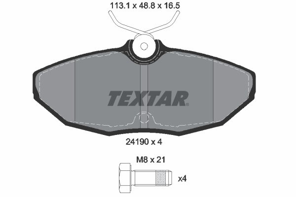 Set placute frana,frana disc puntea spate (2419001 TEXTAR) JAGUAR