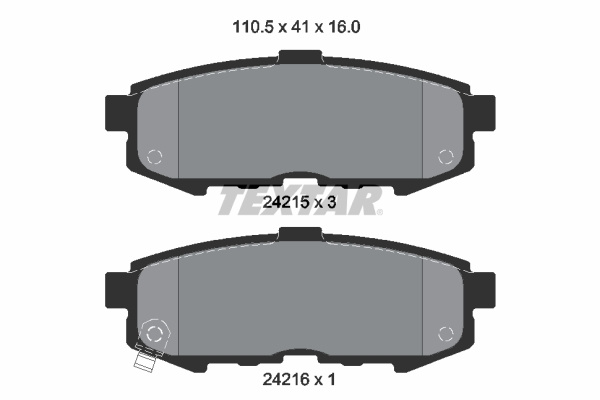 Set placute frana,frana disc puntea spate (2421501 TEXTAR) MAZDA