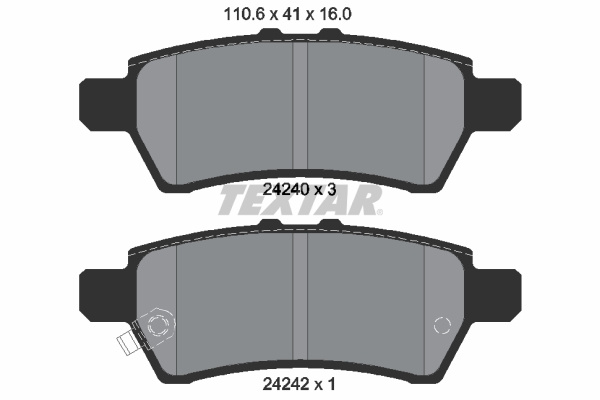 Set placute frana,frana disc puntea spate (2424001 TEXTAR) NISSAN