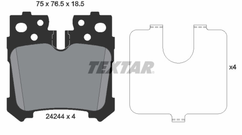 Set placute frana,frana disc puntea spate (2424401 TEXTAR) LEXUS,TOYOTA