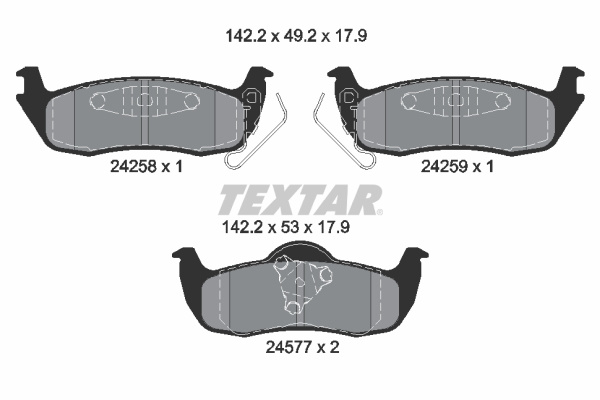 Set placute frana,frana disc puntea spate (2425801 TEXTAR) JEEP