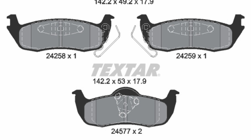 Set placute frana,frana disc puntea spate (2425801 TEXTAR) JEEP