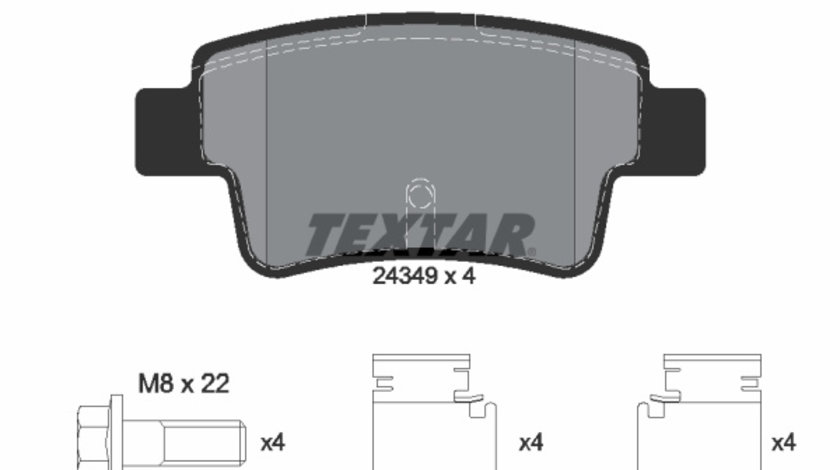 Set placute frana,frana disc puntea spate (2434901 TEXTAR) ABARTH,FIAT