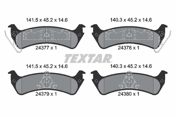 Set placute frana,frana disc puntea spate (2437701 TEXTAR) FORD USA,MAZDA