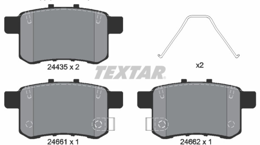 Set placute frana,frana disc puntea spate (2443501 TEXTAR) ACURA,BYD,HONDA,HONDA (DONGFENG),HONDA (GAC),PROTON