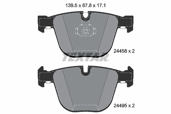 Set placute frana,frana disc puntea spate (2445801 TEXTAR) BMW