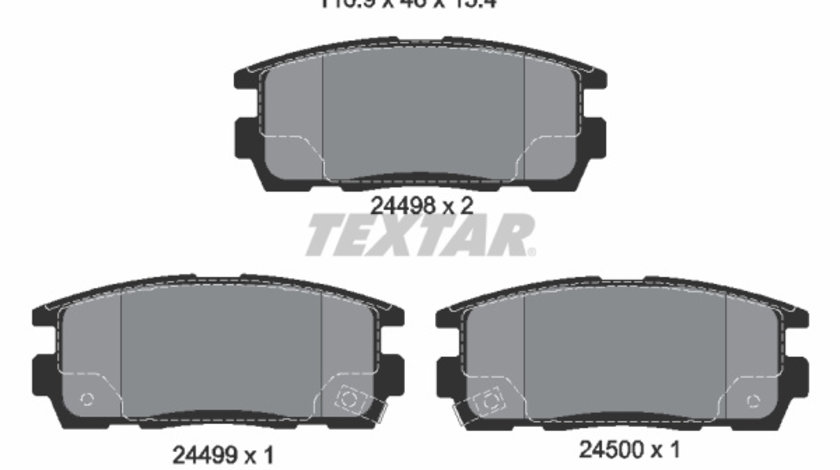 Set placute frana,frana disc puntea spate (2449801 TEXTAR) CHEVROLET,CHEVROLET (SGM),DAEWOO,GMC,HOLDEN,OPEL,PONTIAC,SATURN,VAUXHALL