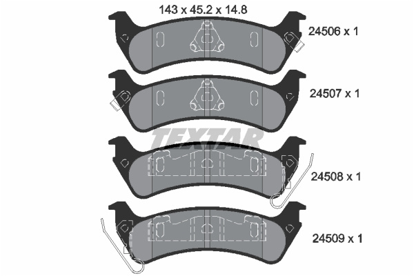 Set placute frana,frana disc puntea spate (2450601 TEXTAR) JEEP