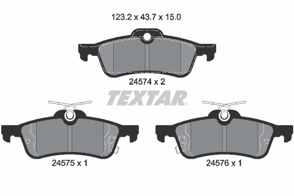 Set placute frana,frana disc puntea spate (2457401 TEXTAR) DAIHATSU,TOYOTA
