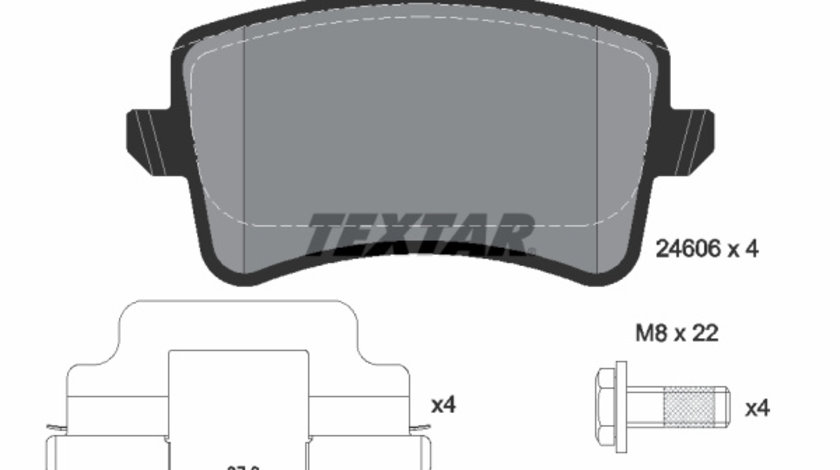 Set placute frana,frana disc puntea spate (2460601 TEXTAR) AUDI,AUDI (FAW)