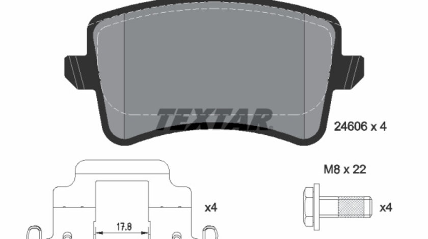 Set placute frana,frana disc puntea spate (2460682 TEXTAR) AUDI