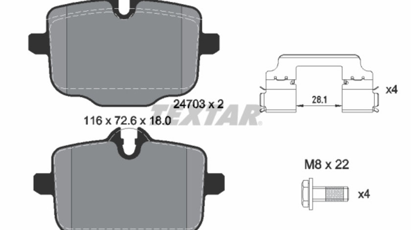 Set placute frana,frana disc puntea spate (2470381 TEXTAR) BMW