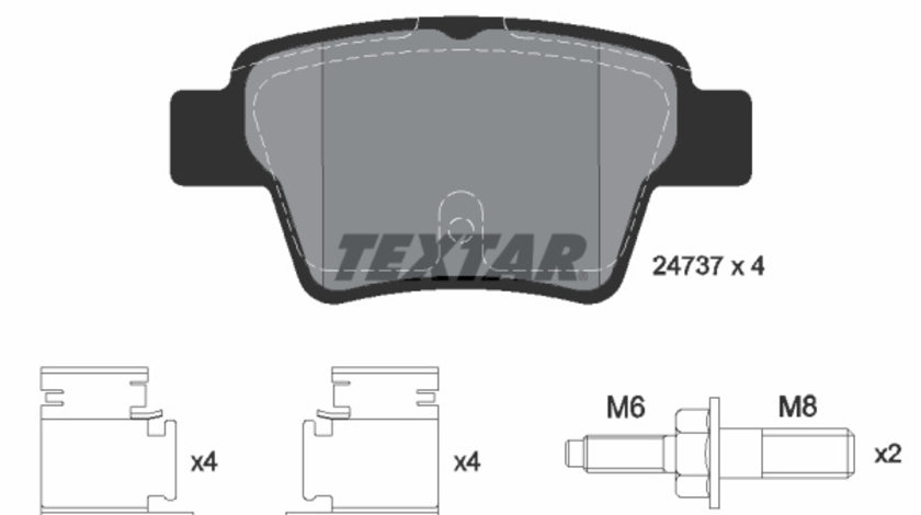 Set placute frana,frana disc puntea spate (2473701 TEXTAR) AEOLUS,BYD,Citroen,Citroen (DF-PSA),EMGRAND,FENGSHEN,FENGXING,GEELY,JAC,PEUGEOT,PEUGEOT (DF-PSA)