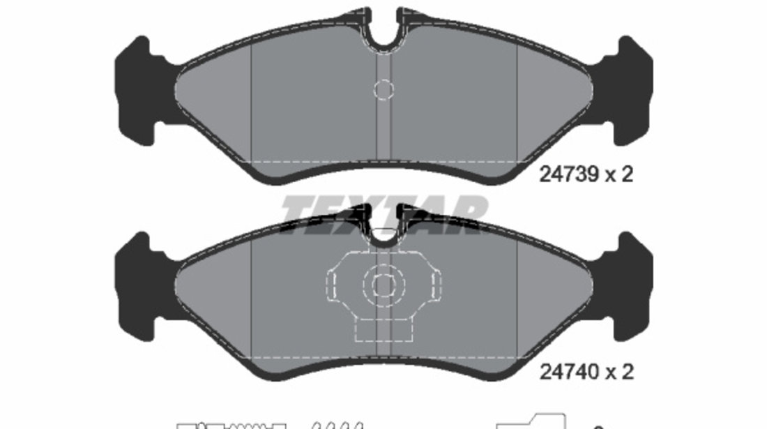 Set placute frana,frana disc puntea spate (2473901 TEXTAR) DODGE,FREIGHTLINER,MERCEDES-BENZ,VW