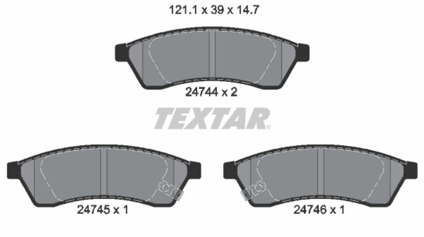 Set placute frana,frana disc puntea spate (2474401 TEXTAR) CHEVROLET,CHEVROLET (SGM),DAEWOO,HOLDEN,SUZUKI