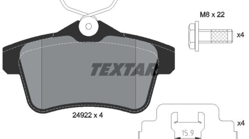 Set placute frana,frana disc puntea spate (2492201 TEXTAR) Citroen,DS,DS (CAPSA),PEUGEOT,PEUGEOT (DF-PSA)