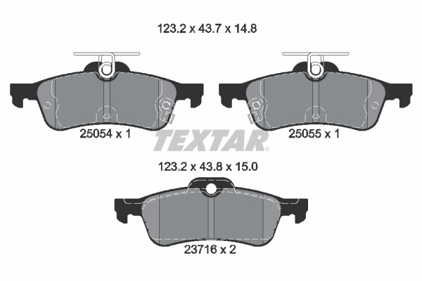 Set placute frana,frana disc puntea spate (2505401 TEXTAR) HONDA