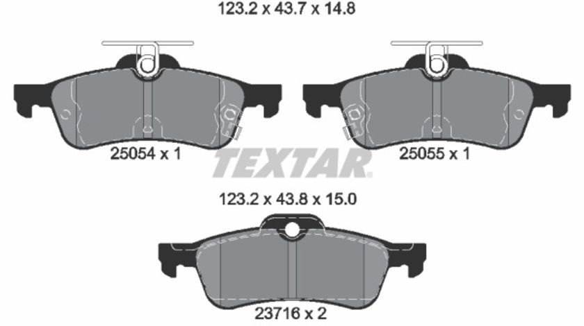 Set placute frana,frana disc puntea spate (2505401 TEXTAR) HONDA