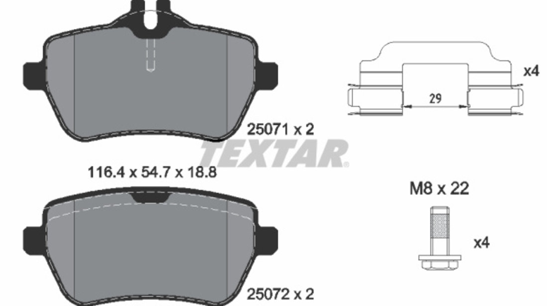 Set placute frana,frana disc puntea spate (2507103 TEXTAR) BRABUS,MERCEDES-BENZ