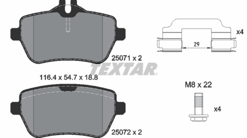 Set placute frana,frana disc puntea spate (2507103 TEXTAR) BRABUS,MERCEDES-BENZ