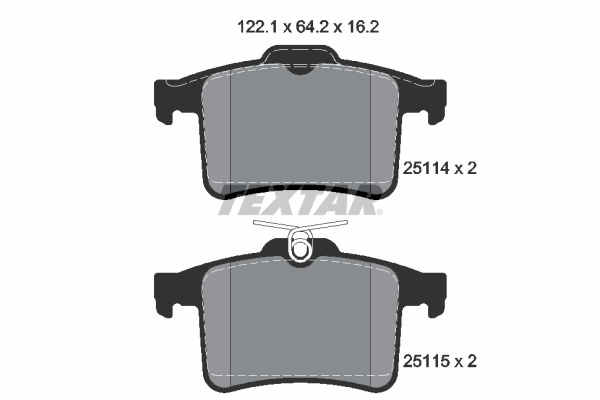 Set placute frana,frana disc puntea spate (2511401 TEXTAR) JAGUAR