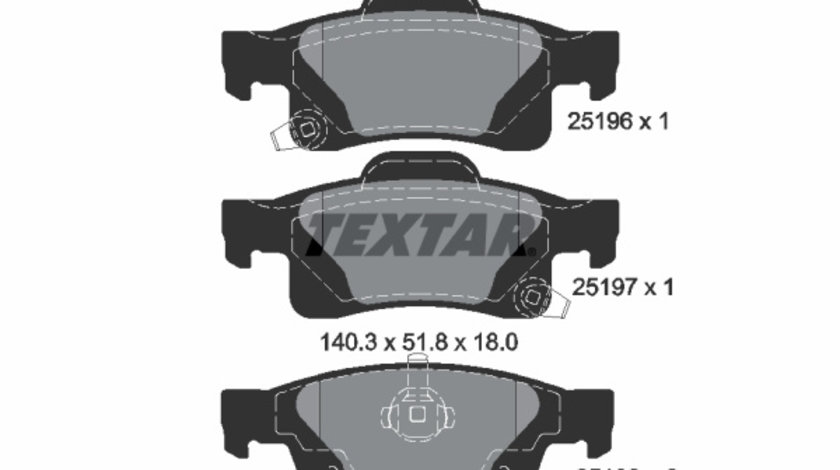 Set placute frana,frana disc puntea spate (2519601 TEXTAR) DODGE,JEEP