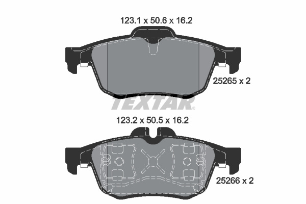 Set placute frana,frana disc puntea spate (2526501 TEXTAR) RENAULT,SAMSUNG