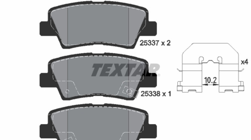 Set placute frana,frana disc puntea spate (2533701 TEXTAR) DODGE,HYUNDAI,HYUNDAI (BEIJING),INOKOM,KIA,KIA (DYK),NAZA,SSANGYONG