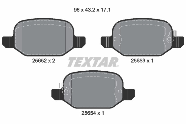 Set placute frana,frana disc puntea spate (2565201 TEXTAR) FIAT