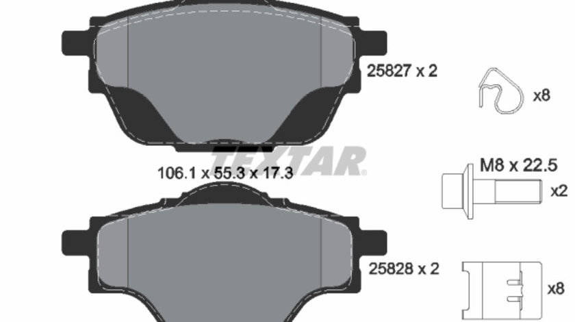 Set placute frana,frana disc puntea spate (2582701 TEXTAR) Citroen,Citroen (DF-PSA),DS,GEELY,GEOMETRY,OPEL,PEUGEOT,PEUGEOT (DF-PSA),VAUXHALL