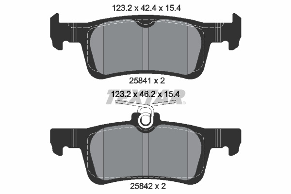 Set placute frana,frana disc puntea spate (2584101 TEXTAR) PEUGEOT,PEUGEOT (DF-PSA)