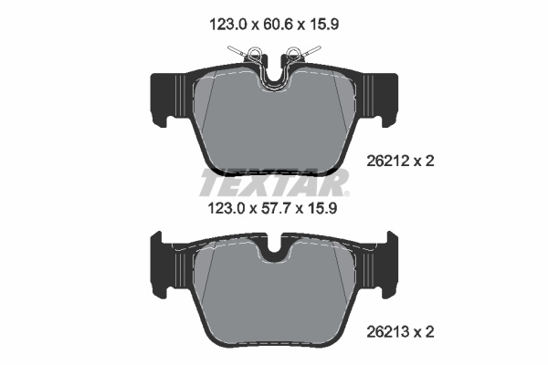 Set placute frana,frana disc puntea spate (2621201 TEXTAR) BMW,MINI