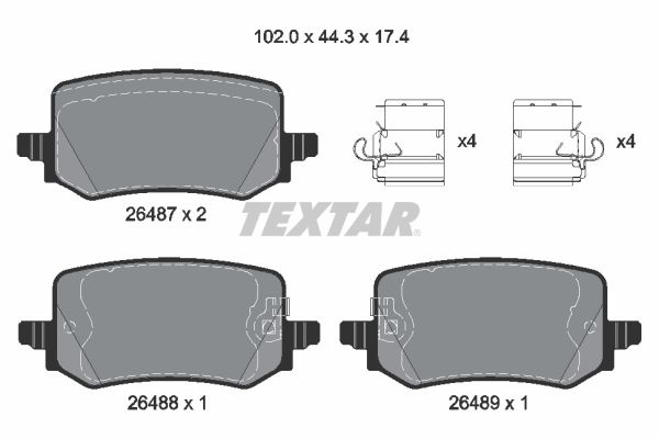 Set placute frana,frana disc puntea spate (2648701 TEXTAR) HYUNDAI,KIA